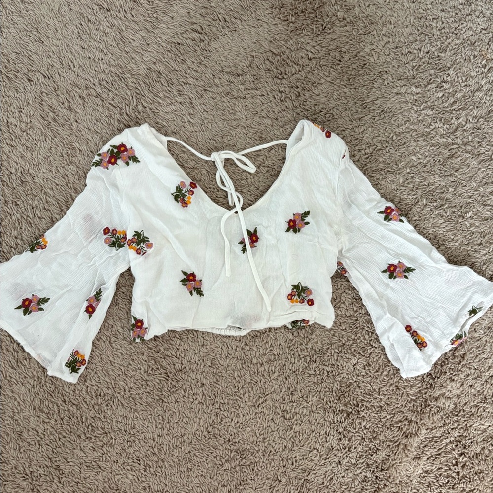 Molly Green Floral White Women's Top